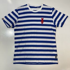 Bear Brick Men’s Shirt Uniqlo Medicom Toy White Blue Stripes Red Bearbrick M